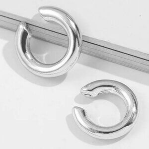 Silver Hoop Ear Cuffs